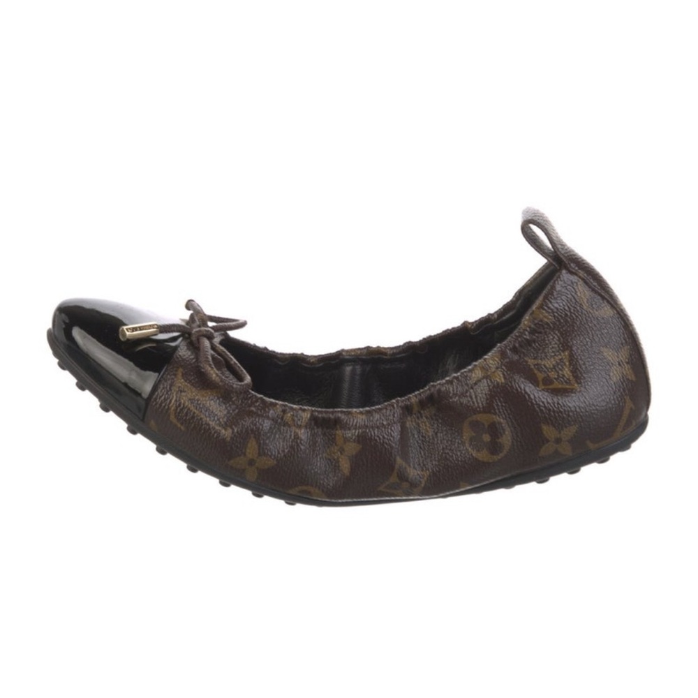 Louis Vuitton Monogram Brown and Black Flats